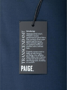 Paige NWT Deep Anchor Blue Prescott Transcend Knit Trouser 19963